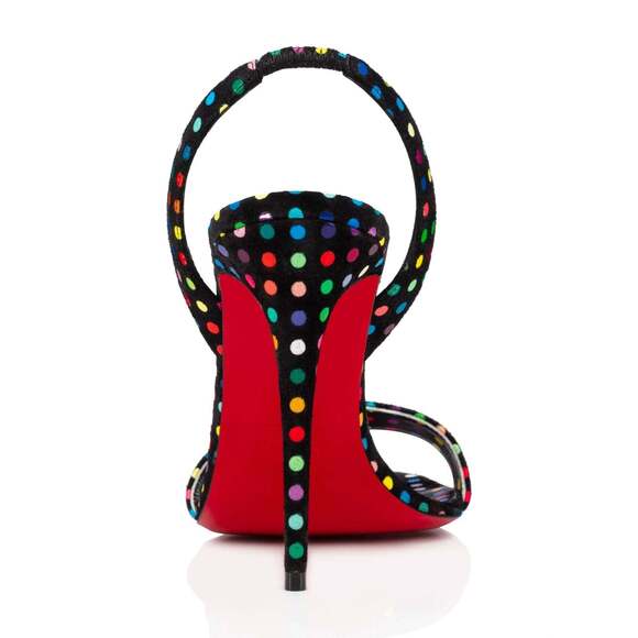 Christian Louboutin O Marylin 100 Black Polka Dot Slingback Sandal Heel Pump 40 - Picture 10 of 12